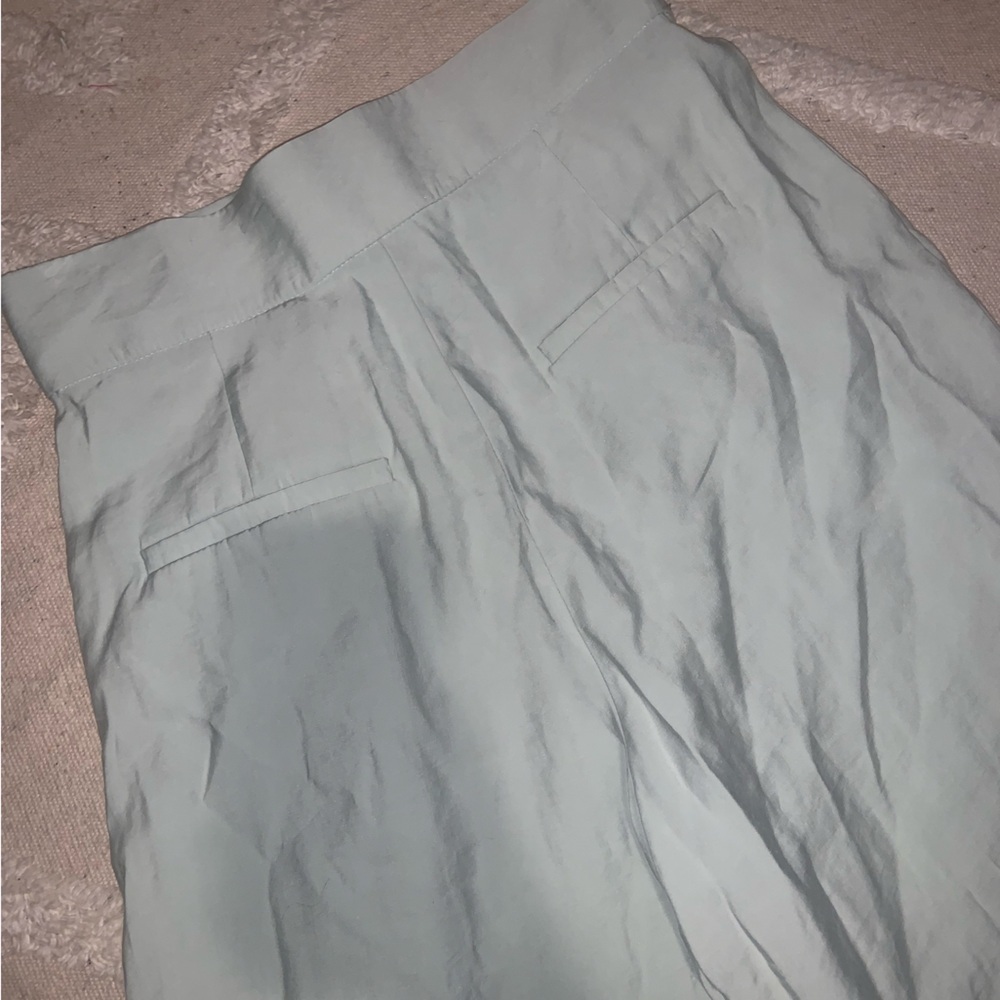 Zara nwot light green spring trousers high waisted S mint boho classic pants - Picture 3 of 9
